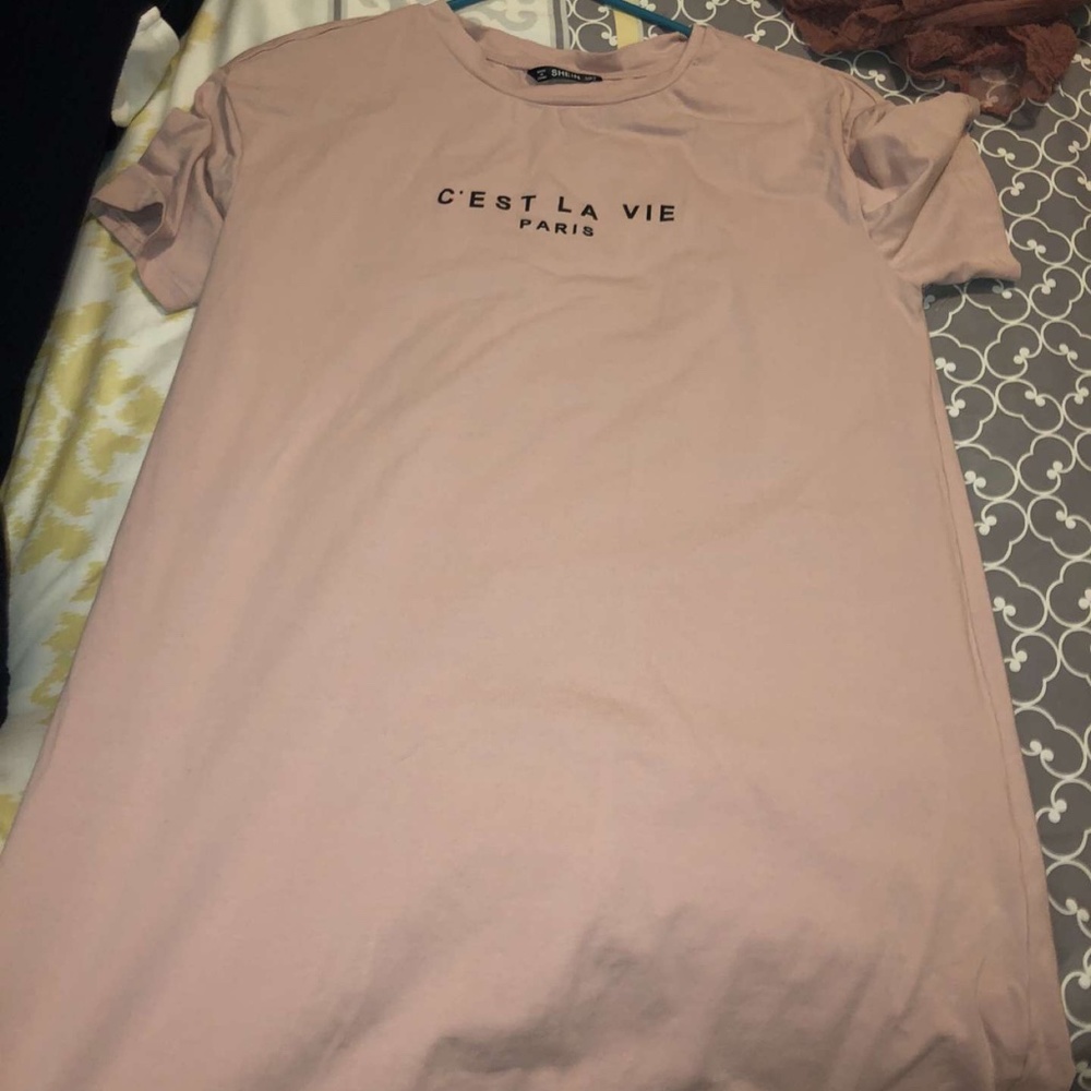 Pink t-shirt dress